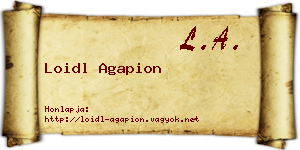Loidl Agapion névjegykártya